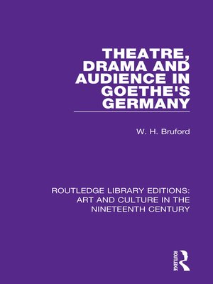 cover image of Theatre, Drama and Audience in Goethe's Germany